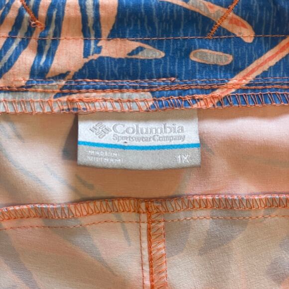 Columbia PFG Tidal II Shorts Womens Size 1X Blue Peach Tropical Fishing Boating - Picture 5 of 10